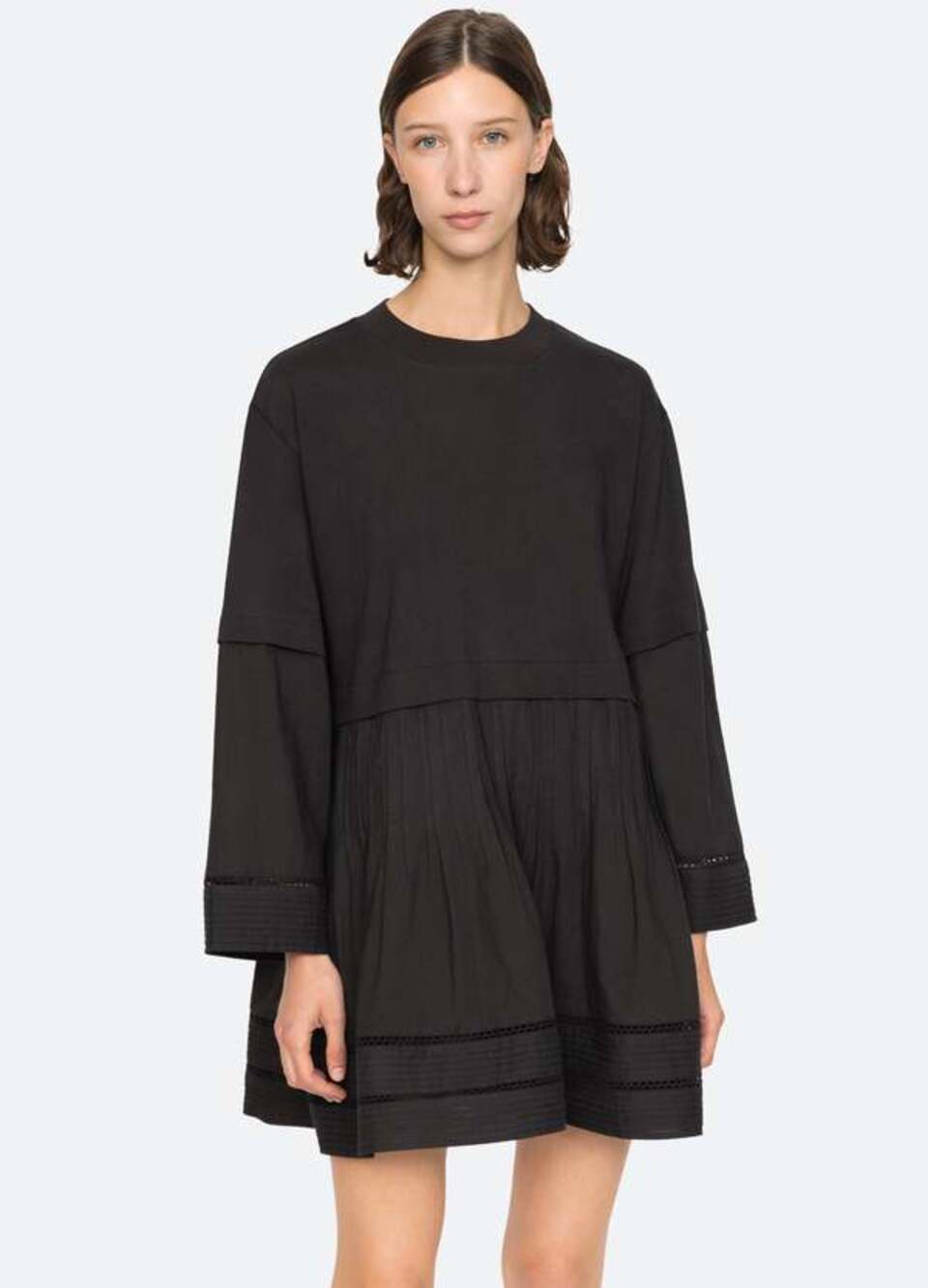 Sea New York Renata Tunic Dress Women's XL Long Sleeve Black Boho
